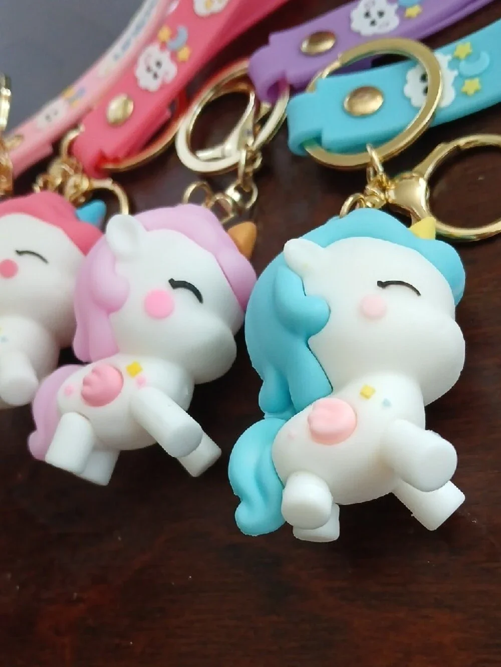 4 Unicorn Silicone Keychain for Kids - Pink, Coral, Lavender, Blue Pick One